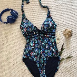 Tommy Bahama Lace-up One-Piece Bathing Suit NWT